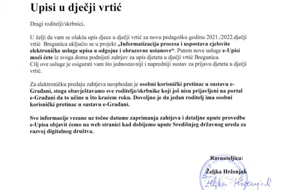 Upisi u Dječji vrtić