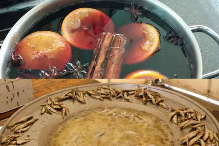    Podjela besplatnih porcija ribica, kuhanog vina i čaja