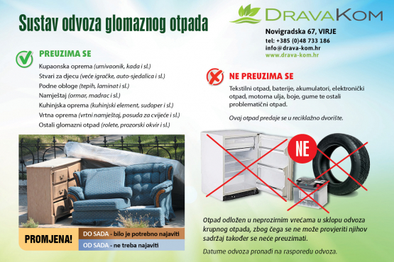 Raspored odvoza otpada za razdoblje od 01.07.-31.12.2022. godine