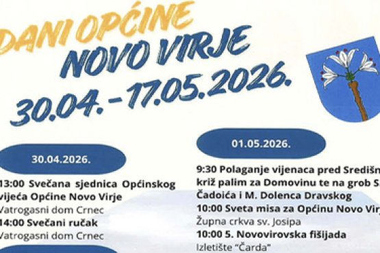 Dani Općine Novo Virje, 30.04. - 17.05.2026.